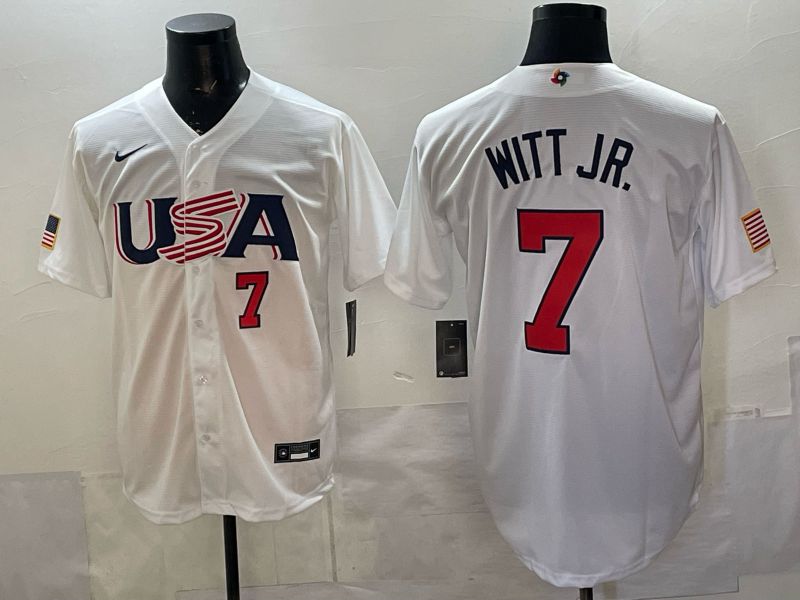 Men 2026 World Cub USA #7 Witt jr white Nike MLB Jersey style 07->more jerseys->MLB Jersey